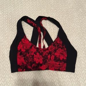 red and black Lululemon sports bra